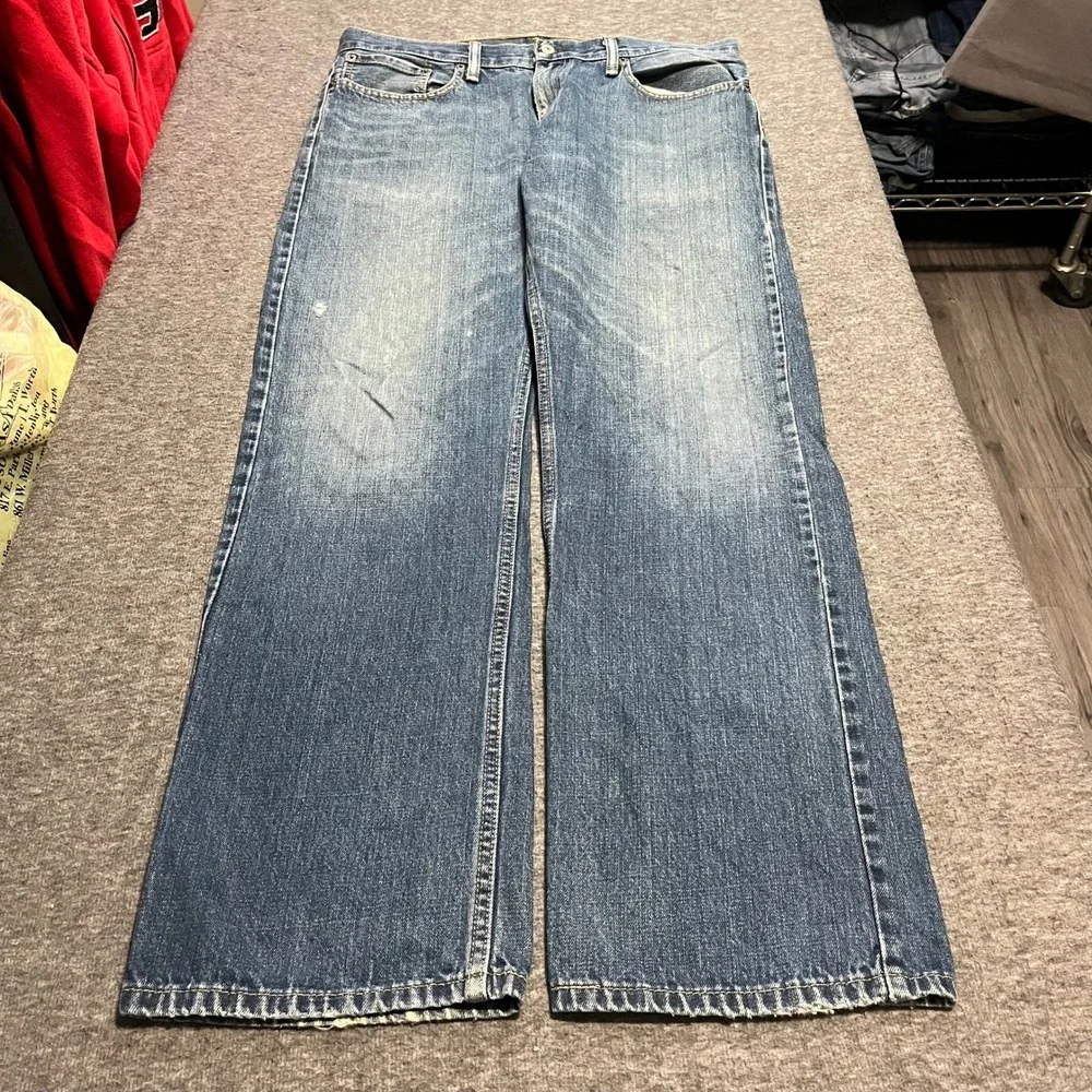 Levis 514 Slim Straight Jeans Mens 36x34 Blue Denim Medium Wash 100% Cotton